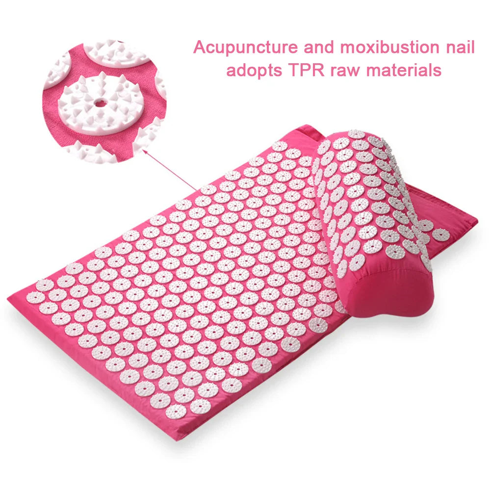 Acupressure Mat & Pillow Set with Storage Bag