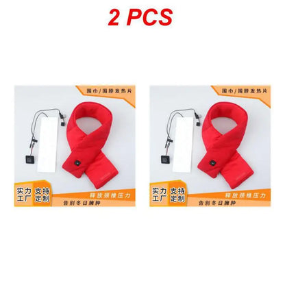 1/2/4PCS Winter Warm Heating Scarf Men Women USB Electric Heating Pads 3 Gear Adjustable Carbon Fiber Heated Clothes Pad Scarfs