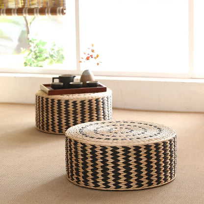 Japanese Woven Straw Tatami Zafu Floor Cushion