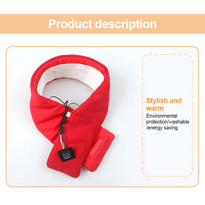 1/2/4PCS Winter Warm Heating Scarf Men Women USB Electric Heating Pads 3 Gear Adjustable Carbon Fiber Heated Clothes Pad Scarfs