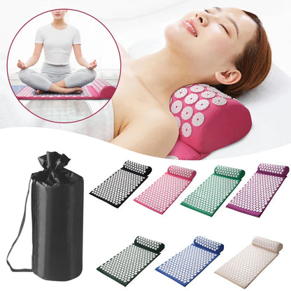 Acupressure Mat & Pillow Set with Storage Bag