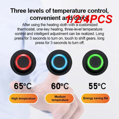 1/2/4PCS Winter Warm Heating Scarf Men Women USB Electric Heating Pads 3 Gear Adjustable Carbon Fiber Heated Clothes Pad Scarfs