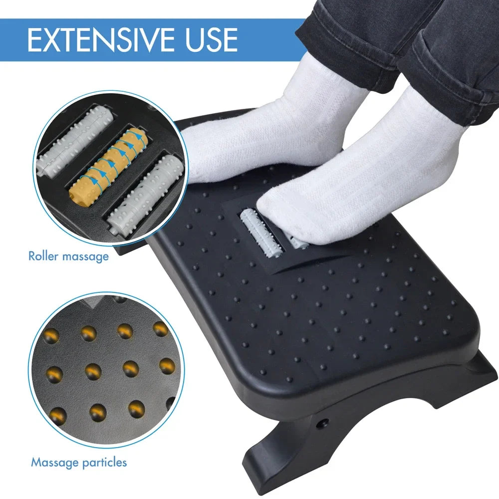 Under Desk Footrest with Massage Rollers