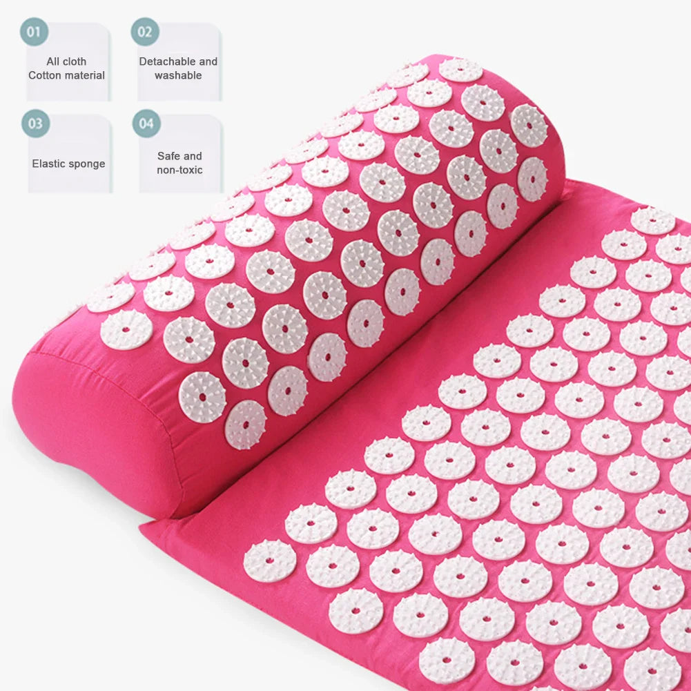 Acupressure Mat & Pillow Set with Storage Bag