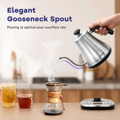 LCD Gooseneck Stainless Steel Electric Kettle